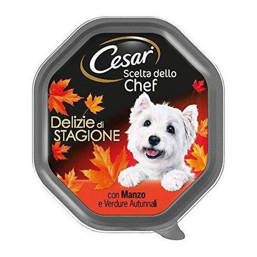 Cesar Scelta Dello Chef Manzo e Verdure Autunnali 150gr Alimento umido per Cani Cesar Scelta Dello Chef Manzo e Verdure Autunnali 150gr Alimento umido per Cani